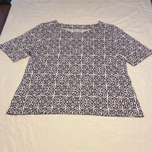 Talbots Scalloped neck short sleeve shirt XLP